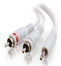 3.5mm MALE to 2 RCA Type Male Audio Y-Cable - IPOD® White