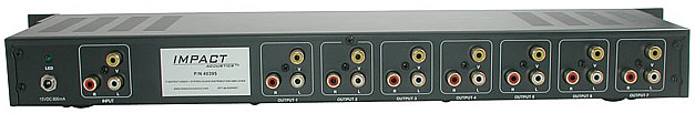 7-Output Rack Mount RCA Audio/Video Distribution Amplifier-1RU 