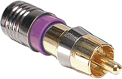 F-Conn RCA Gold Compression Type Connectors for the Mini Coax - Male 