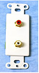 Red/White Dual RCA Wall Plate Insert 