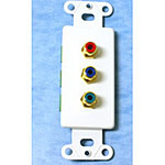 Red/Green/Blue Component Video Wall Plate Insert