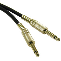 Pro-Audio Mono Cable 1/4in Male to 1/4in Male 