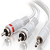 3.5 mm Stereo Male to Dual RCA Male Audio Y Cable in IPOD White 