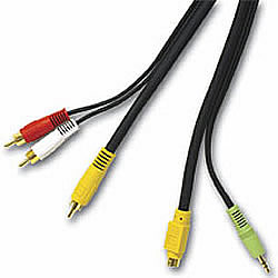 Value Series S-Video + Audio to 3 RCA Type Adapter Cable
