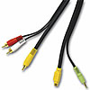 S-Video + Audio to 3 RCA Type A/V Cable