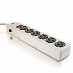 6 Outlet Metal Surge Suppressor with Vertical Plugs
