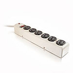 6 Outlet Metal Surge Suppressor with Horizontal Plugs