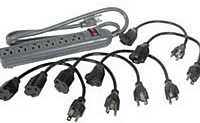 6-Outlet Surge Suppressor with (3) or (6) 1ft Outlet Saver Power Extension Cords