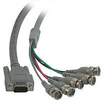SONICWAVE™ BNC Component Video to HD15 VGA Breakout Cable 